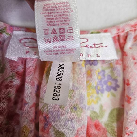 VTG Oscar De La Renta Pink Label Floral Slip Y2K 90s Chemise Nightgown Nightie L - Picture 12 of 15